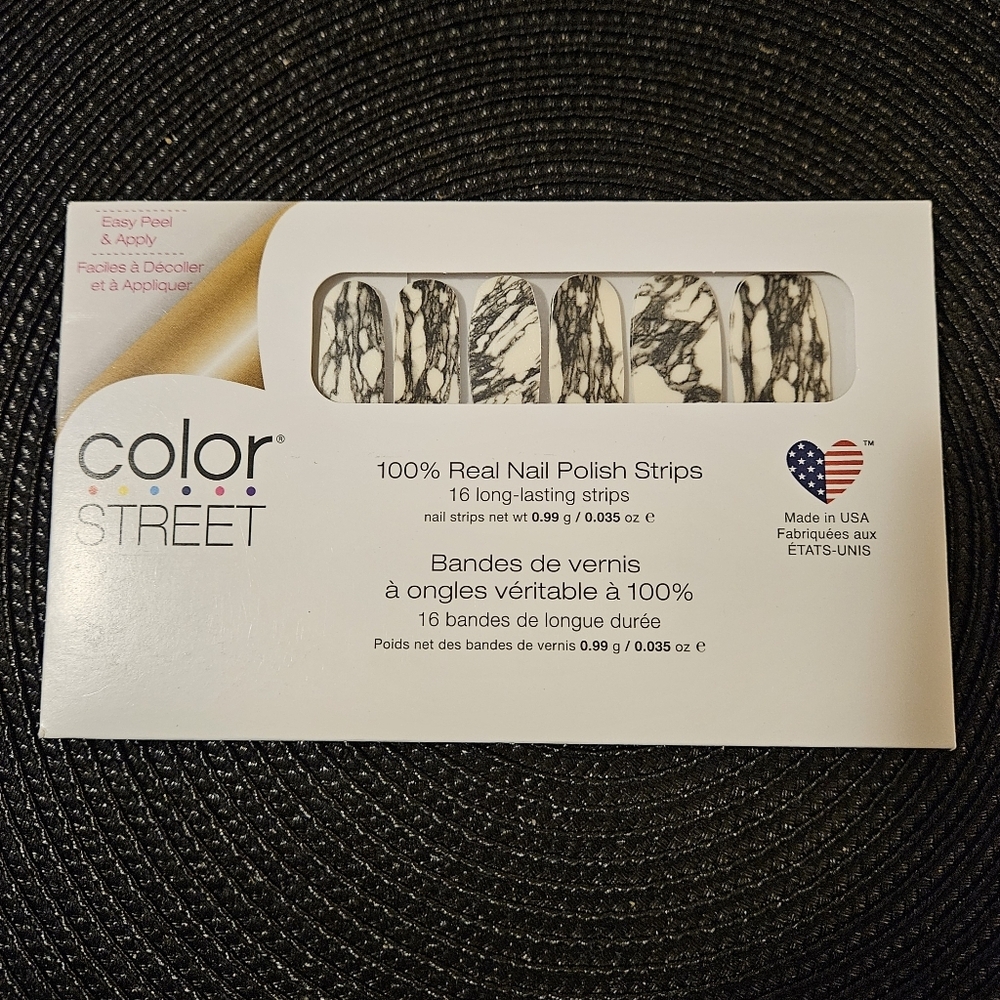 Color Street Mystic Marble Nail Strips - Black & White - Retired